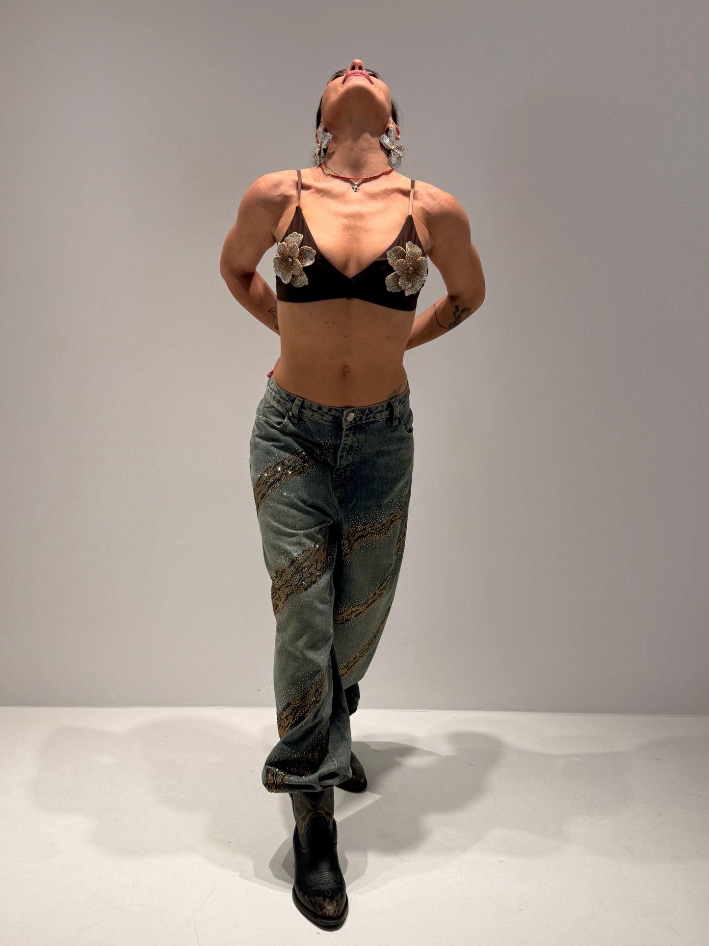 BRALETTE FLOWER MARRONE
