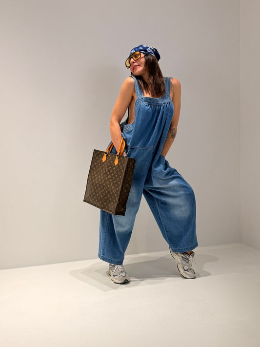 SALOPETTE LOVE IN DENIM LAVAGGIO MEDIO