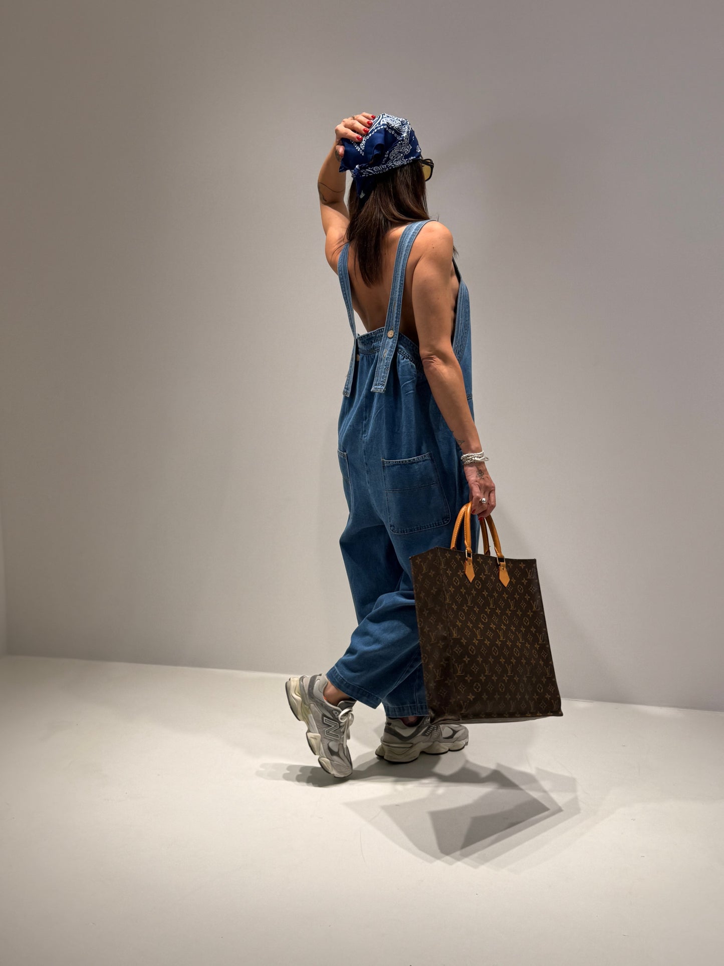 SALOPETTE LOVE IN DENIM LAVAGGIO MEDIO