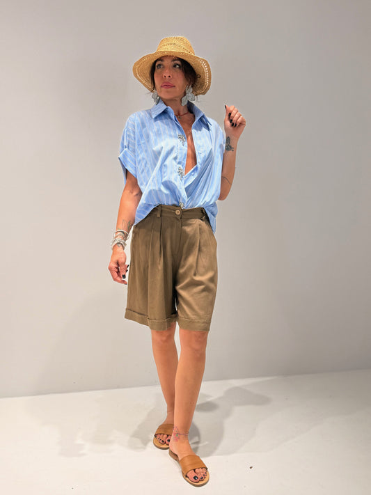 CAMICIA CANNES CELESTE