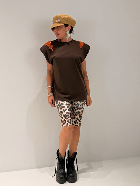 T-SHIRT LULAS MARRONE